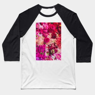 Vibrant Colorful Flowers Baseball T-Shirt